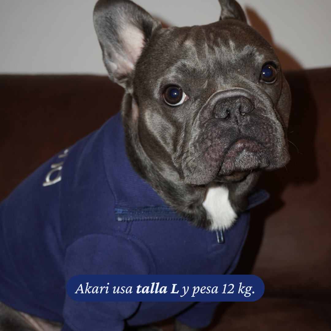 Polerón para perros azul marino de Dear Friend, tejido de 330 g/m² con felpa.