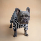 Enterito a rayas blancas y negras de algodón para perro French Bulldog de Dear Friend